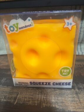 Yellow Squeeze Cheese Squishy Stress Toy - by Toy Mendous-NIB